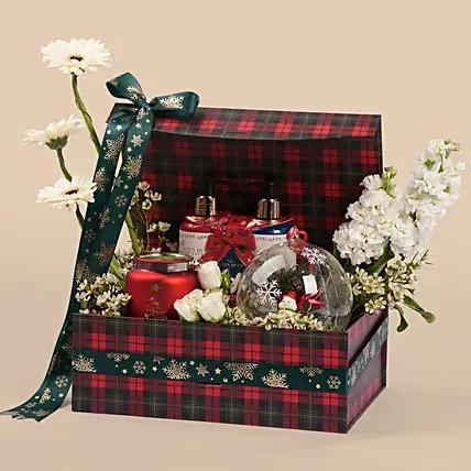 Luxury Christmas Spa And Floral Gift Set: 