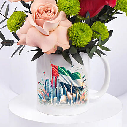 Emirati Womens Day Rose Mug Arrangement: 