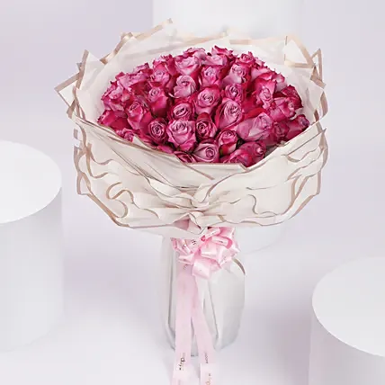 Deep Purple Rose Bouquet: Anniversary Gifts