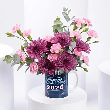 New Year Flowers Mug: New Year Flowers