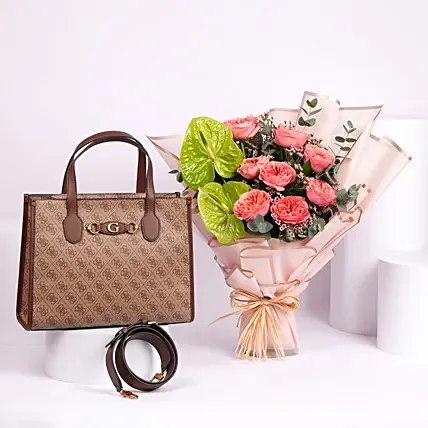 Guess Tote Bag with flowers for Her: 