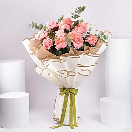Pink Romance Rose Bouquet: Flowers