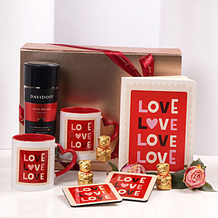 Love And Coffee Gift Hamper: Valentines Day Mugs