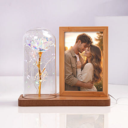 Valentine Enchanted Rose Light: Personalised Valentines Day Gifts   