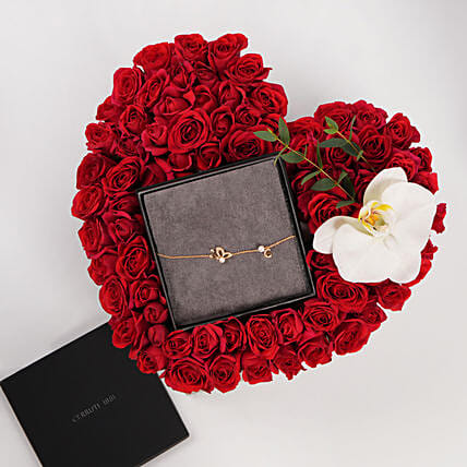 Cerruti 1881 Butterfly Pearl Bracelet with Luxury Rose Heart Box: Branded Valentine's Day Gifts