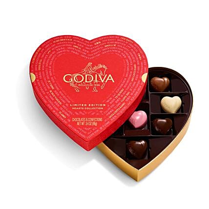 Godiva Paper Heart Gift Box Limited Edition: Godiva Chocolates
