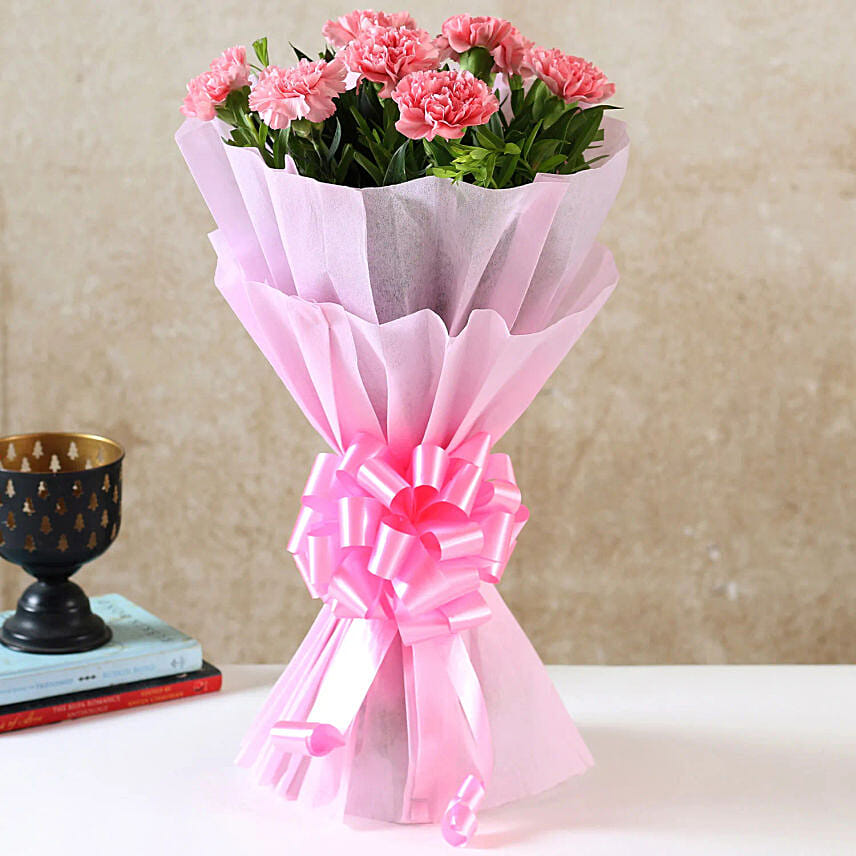 Captivating 6 Pink Carnations Bouquet