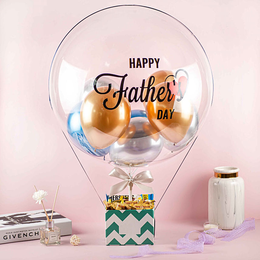 Happy Fathers Day Balloon And Snacks Box
