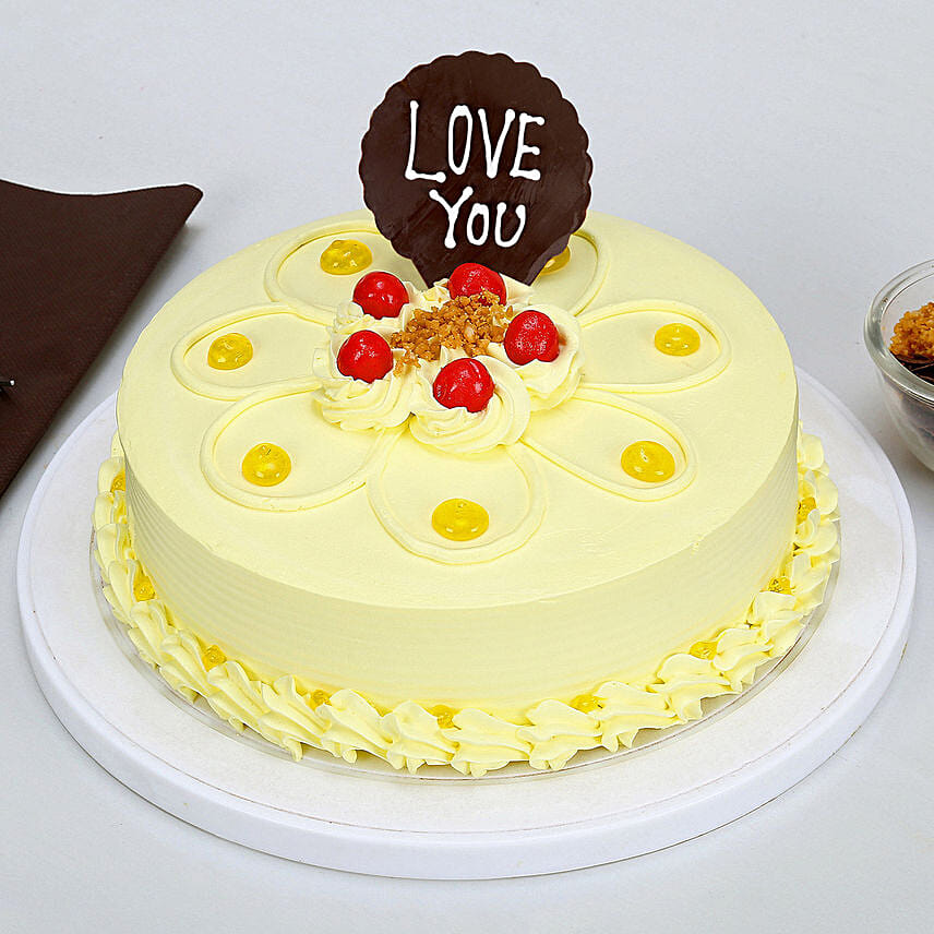 Love You Valentine Butterscotch Cake 1.5 Kg