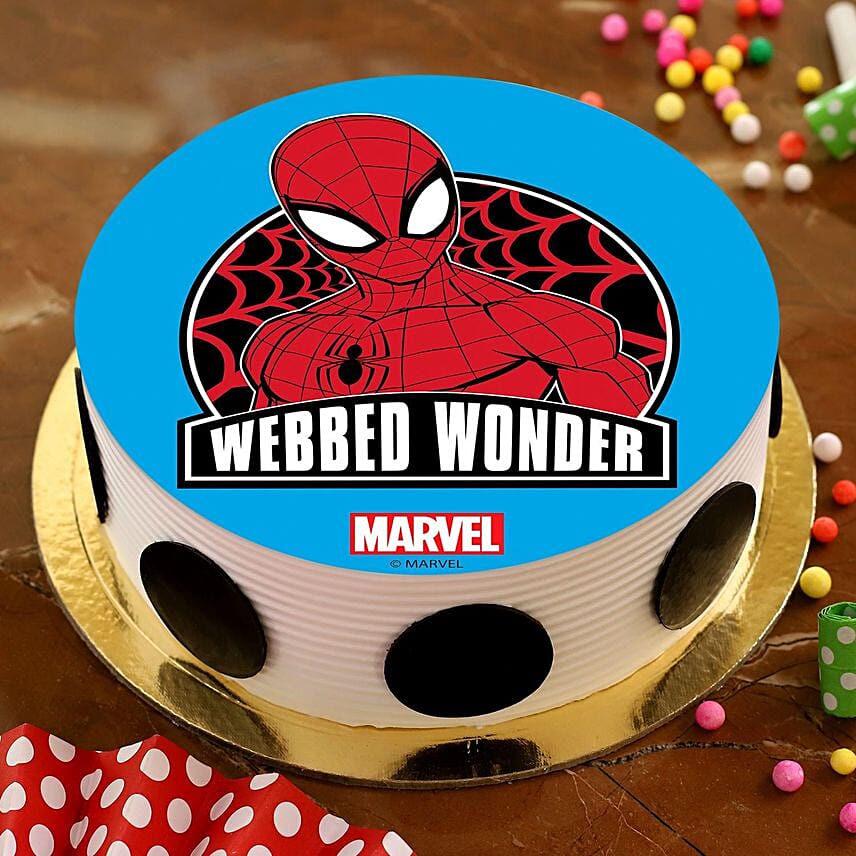 Marvel Spiderman Pineapple Photo Cake 1Kg