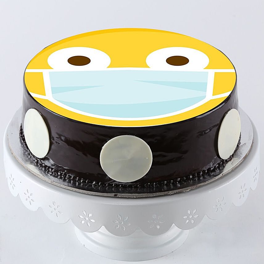 Shocked Mask Emoji Chocolate Cake 1.5Kg