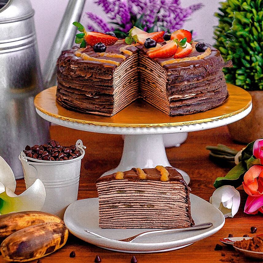 Tempting Chocolate Banana Crepe Cake