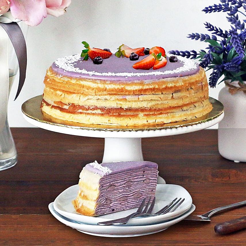 Tempting Purple Sweet Potato Crepe Cake