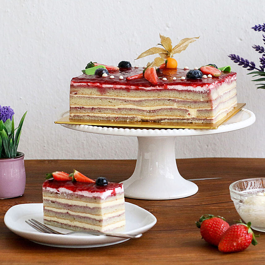 Tempting Raspberry Cheese Sponge Cake 1Kg