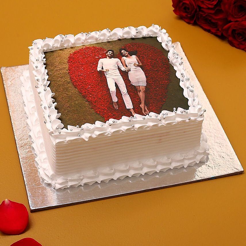 Valentine Photo Vanilla Cake 1.5 Kg