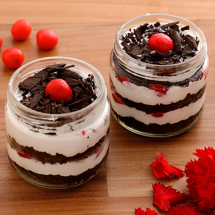 Black Forest Cream Cake Jar Set of 2
