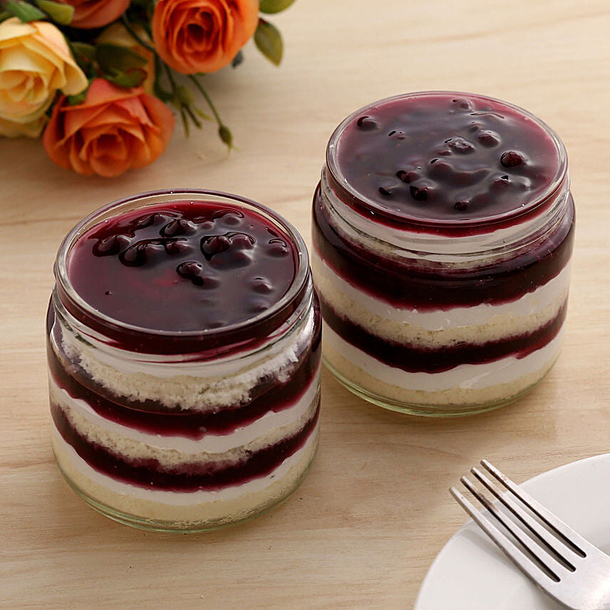 Blueberry Cream Cake Jar Set of 2