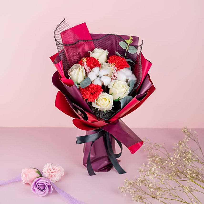 Carnations And Roses Bouquet With Jo Malone Perfume