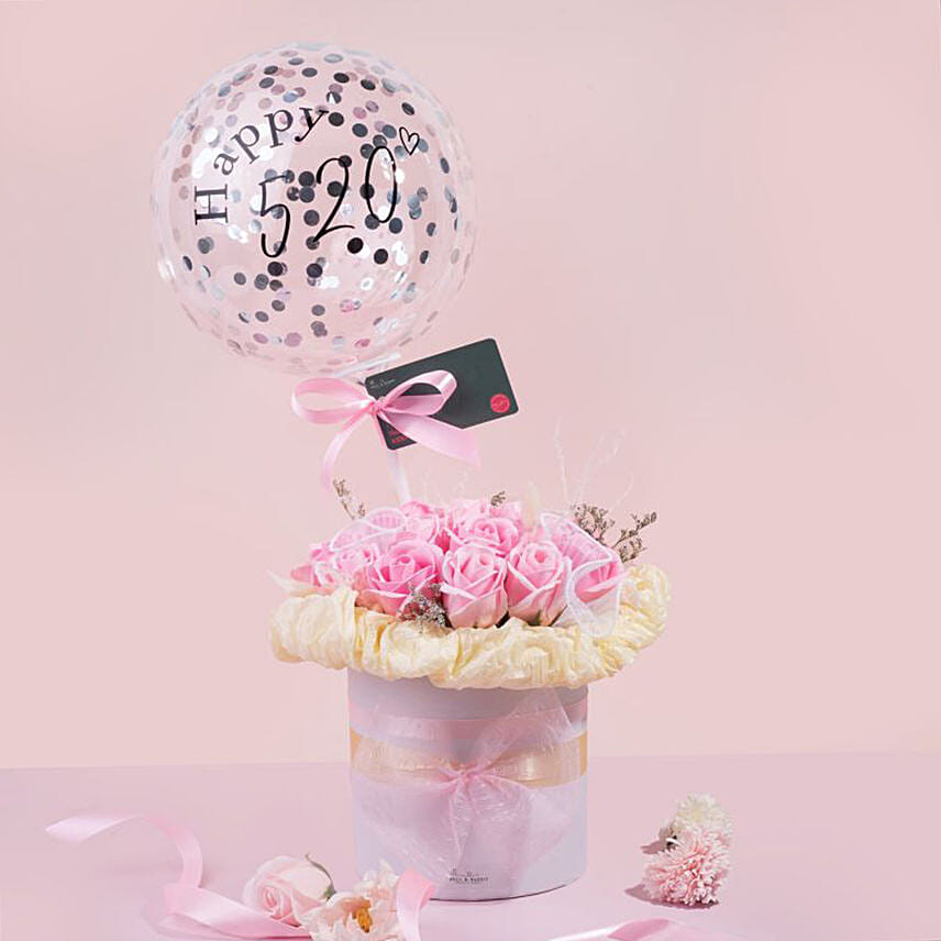 Jeune Balloon Flower Box Soap Flowers