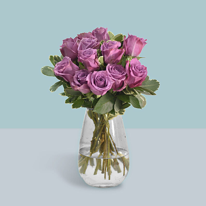 Roses Arrangement In A Glass Vase