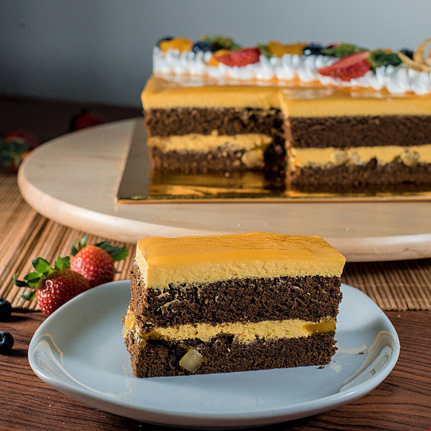 Tempting Chocolate Mango Mousse Cake 1Kg