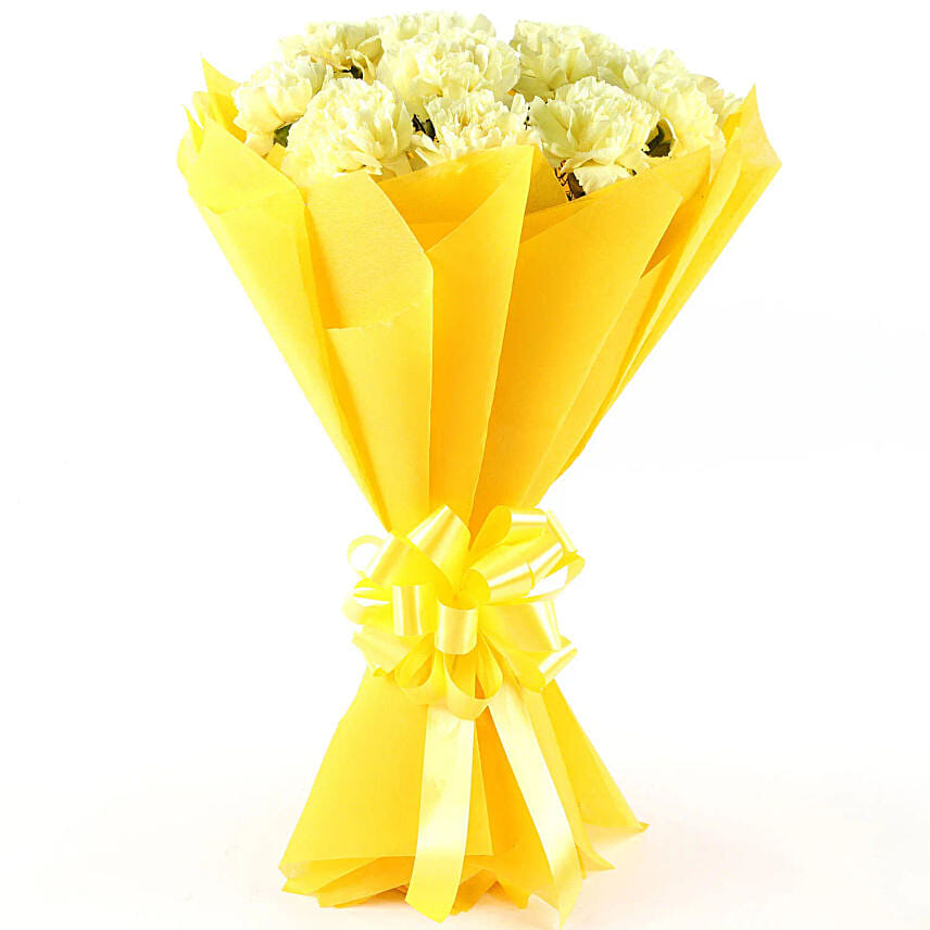 Unending love 12 Yellow Carnations Bunch