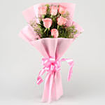 6 Gracefull pink roses bouquet
