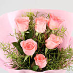 6 Gracefull pink roses bouquet