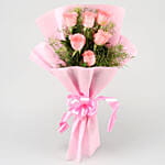 6 Gracefull pink roses bouquet