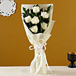 6 Gracefull white roses bouquet