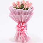 12 pink roses charming bouquet