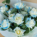 Beautifully Tied Blue Roses Bouquet 18 Stems