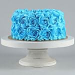 Blue Roses Photo Chocolate Cake 1.5 Kg