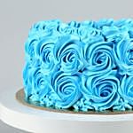 Blue Roses Photo Chocolate Cake Half Kg
