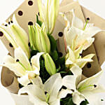 Bright White Oriental Lilies Bouquet