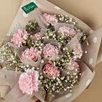 Carnations And Baby Breath Bouquet