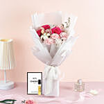 Carnations And Roses Bouquet With Chanel Perfume