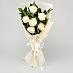 Elegant 6 White Roses Bunch