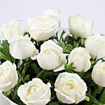 Elegant 12 Pristine White Roses Bouquet