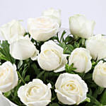 Elegant 12 White Roses Bouquet