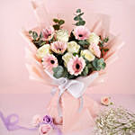 Graceful Gerberas And Roses Bouquet 12 Stems