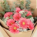 Gracious Pink Gerberas Beautifully Tied Bouquet