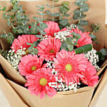 Gracious Pink Gerberas Beautifully Tied Bouquet