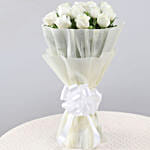 Heavenly 12 White Roses Bunch