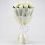 Heavenly 12 White Roses Bunch