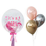 Its A Girl Balloons In Balloon And 3 Latex Balloons