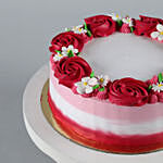 Lovely Red Roses Around Chocolate Cake 1 Kg