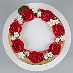 Lovely Red Roses Around Chocolate Cake 1.5 Kg