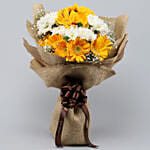 Lovely Yellow White Flowers Jute Bunch