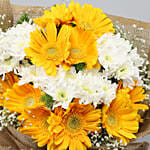 Lovely Yellow White Flowers Jute Bunch